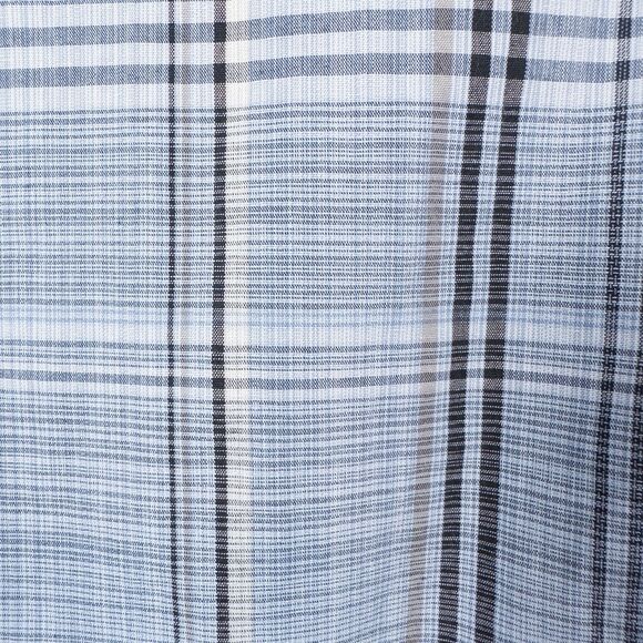 Haggar Long Sleeve Plaid Cotton Blend Button Down Shirt Blue Mens Large Office - Picture 14 of 16